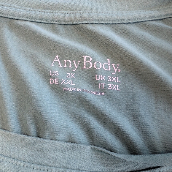 AnyBody Plus Size Shirt Sage Green Soft Long Sleeve Casual Fitness Top 2X Used - Picture 6 of 8